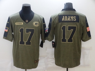 Green Bay Packers 17# Adams 2021 Military Salute To Service NFL Jerseys 113647