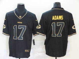 Green Bay Packers 17# Adams Black Gold Vapor Retro NFL Jerseys 113648