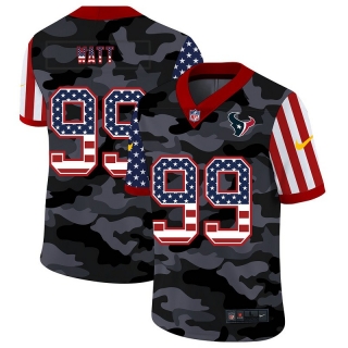 Houston Texans 99# Watt 2020 American Flag Camo NFL Jerseys 113687