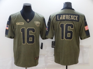 Jacksonville Jaguars 16# Lawrence 2021 Military Salute To Service NFL Jerseys 113731