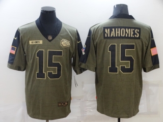 Kansas City Chiefs 15# Mahomes 2021 Military Salute To Service NFL Jerseys 113756