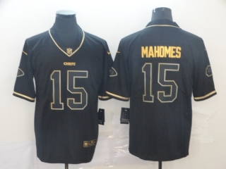 Kansas City Chiefs 15# Mahomes Black Gold Vapor Retro NFL Jerseys 113760