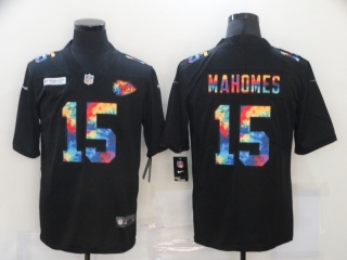 Kansas City Chiefs 15# Mahomes Black Rainbow NFL Jerseys 113761