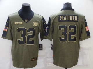 Kansas City Chiefs 32# Mathieu 2021 Military Salute To Service NFL Jerseys 113772