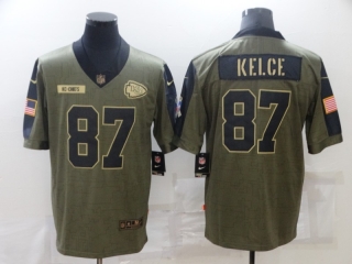 Kansas City Chiefs 87# Kelce 2021 Military Salute To Service NFL Jerseys 113782