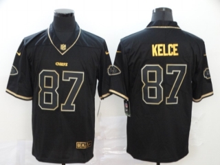 Kansas City Chiefs 87# Kelce Black Gold Vapor Retro NFL Jerseys 113783