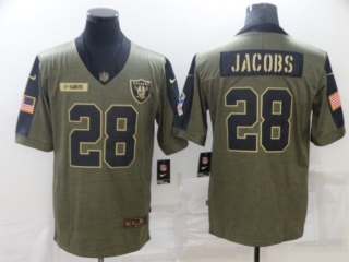 Las Vegas Raiders 28# Jacobs 2021 Military Salute To Service NFL Jerseys 113823