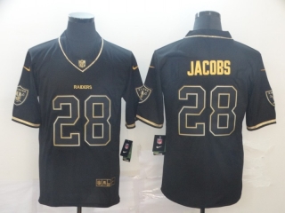 Las Vegas Raiders 28# Jacobs Black Gold Vapor Retro NFL Jerseys 113825