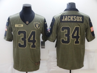 Las Vegas Raiders 34# Jackson 2021 Military Salute To Service NFL Jerseys 113838