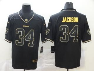 Las Vegas Raiders 34# Jackson Black Gold Vapor Retro NFL Jerseys 113840