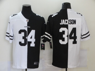 Las Vegas Raiders 34# Jackson 2020 White and Black NFL Jerseys 113837