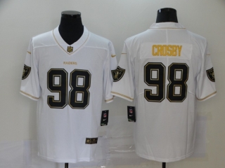 Las Vegas Raiders 98# Crosby White Golden NFL Retro Jerseys 113866