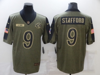 Los Angeles Rams 9# Stafford 2021 Military Salute To Service NFL Jerseys 113872