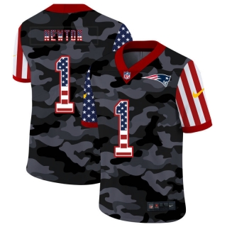 New England Patriots 1# Newton 2020 American Flag Camo NFL Jerseys 113974