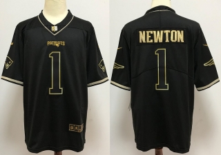 New England Patriots 1# Newton Black Gold NFL Jerseys 113977