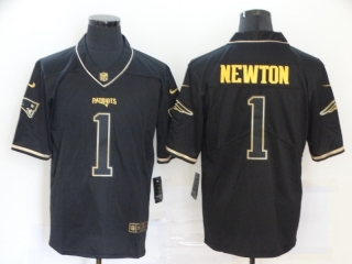 New England Patriots 1# Newton Black Gold Vapor Retro NFL Jerseys 113978