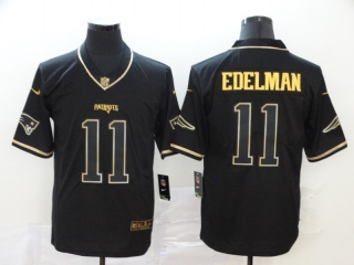 New England Patriots 11# Edelman Black Gold Vapor Retro NFL Jerseys 113996