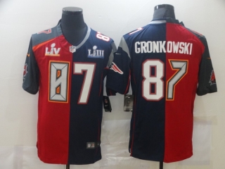 New England Patriots 87# Gronkowski 2020 Red and Navy NFL Jerseys 114016