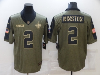 New Orleans Saints 2# Winston 2021 Military Salute To Service NFL Jerseys 114017