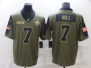 New Orleans Saints 7# Hill 2021 Military Salute To Service NFL Jerseys 114024