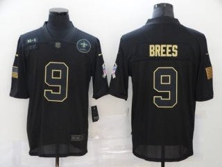 New Orleans Saints 9# Brees 2020 Salute To Service NFL Mens Jersey 114028