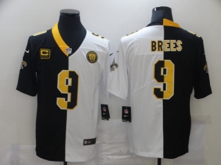 New Orleans Saints 9# Brees 2020 White and Black NFL Jerseys 114029