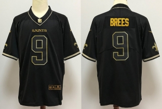 New Orleans Saints 9# Brees Black Gold NFL Jerseys 114031