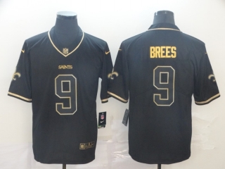 New Orleans Saints 9# Brees Black Gold Vapor Retro NFL Jerseys 114032