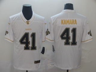 New Orleans Saints 41# Kamara White Golden NFL Retro Jerseys 114064