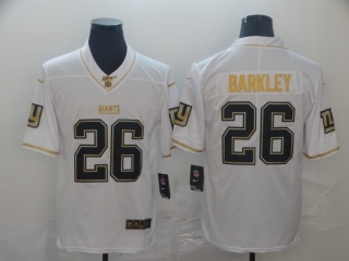 New York Giants 26# Barkley White Golden NFL Retro Jerseys 114092