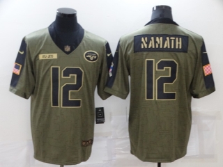 New York Jets 12# Namath 2021 Military Salute To Service NFL Jerseys 114106