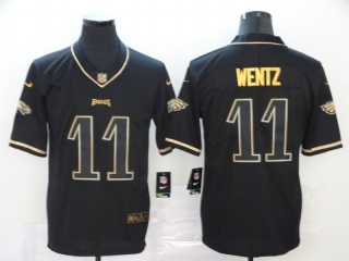 Philadelphia Eagles 11# Wentz Black Gold Vapor Retro NFL Jerseys 114129