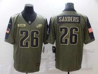 Philadelphia Eagles 26# Sanders 2021 Military Salute To Service NFL Jerseys 114149