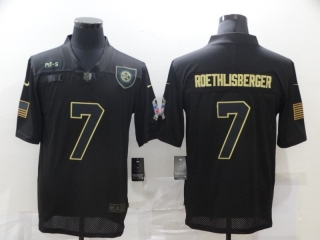 Pittsburgh Steelers 7# Roethlisberger 2020 Salute To Service NFL Mens Jersey 114172