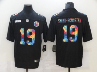 Pittsburgh Steelers 19# Smitch-Schuster Black Rainbow NFL Jerseys 114196