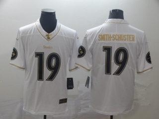 Pittsburgh Steelers 19# Smith-Schuster White Golden NFL Retro Jerseys 114208