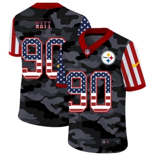 Pittsburgh Steelers 90# Watt 2020 American Flag Camo NFL Jerseys 114244