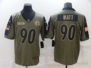 Pittsburgh Steelers 90# Watt 2021 Military Salute To Service NFL Jerseys 114246