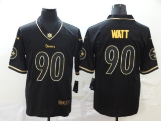 Pittsburgh Steelers 90# Watt Black Gold Vapor Retro NFL Jerseys 114248