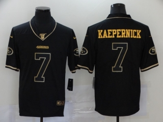 San Francisco 49ers 7# Kaepernick Black Gold Vapor Retro NFL Jerseys 114307