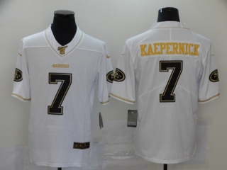 San Francisco 49ers 7# Kaepernick White Golden NFL Retro Jerseys 114312