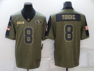 San Francisco 49ers 8# Young 2021 Military Salute To Service NFL Jerseys 114313