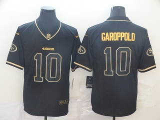 San Francisco 49ers 10# Garoppolo Black Gold Vapor Retro NFL Jerseys 114319