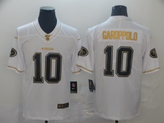 San Francisco 49ers 10# Garoppolo White Golden NFL Retro Jerseys 114325