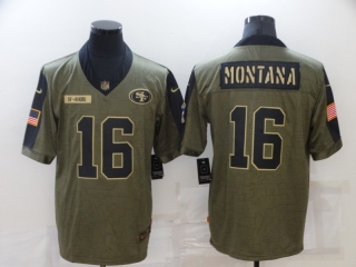 San Francisco 49ers 16# Montana 2021 Military Salute To Service NFL Jerseys 114333