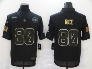 San Francisco 49ers 80# Rice 2020 Salute To Service NFL Mens Jersey 114366