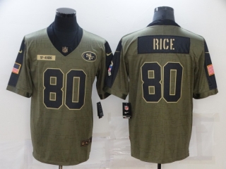 San Francisco 49ers 80# Rice 2021 Military Salute To Service NFL Jerseys 114367