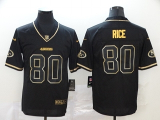 San Francisco 49ers 80# Rice Black Gold Vapor Retro NFL Jerseys 114368