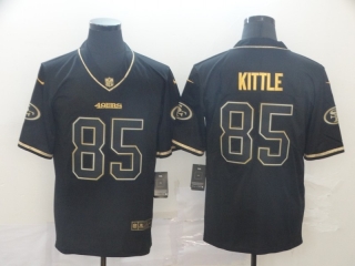 San Francisco 49ers 85# Kittle Black Gold Vapor Retro NFL Jerseys 114380