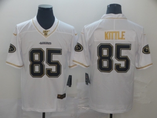 San Francisco 49ers 85# Kittle White Golden NFL Retro Jerseys 114390